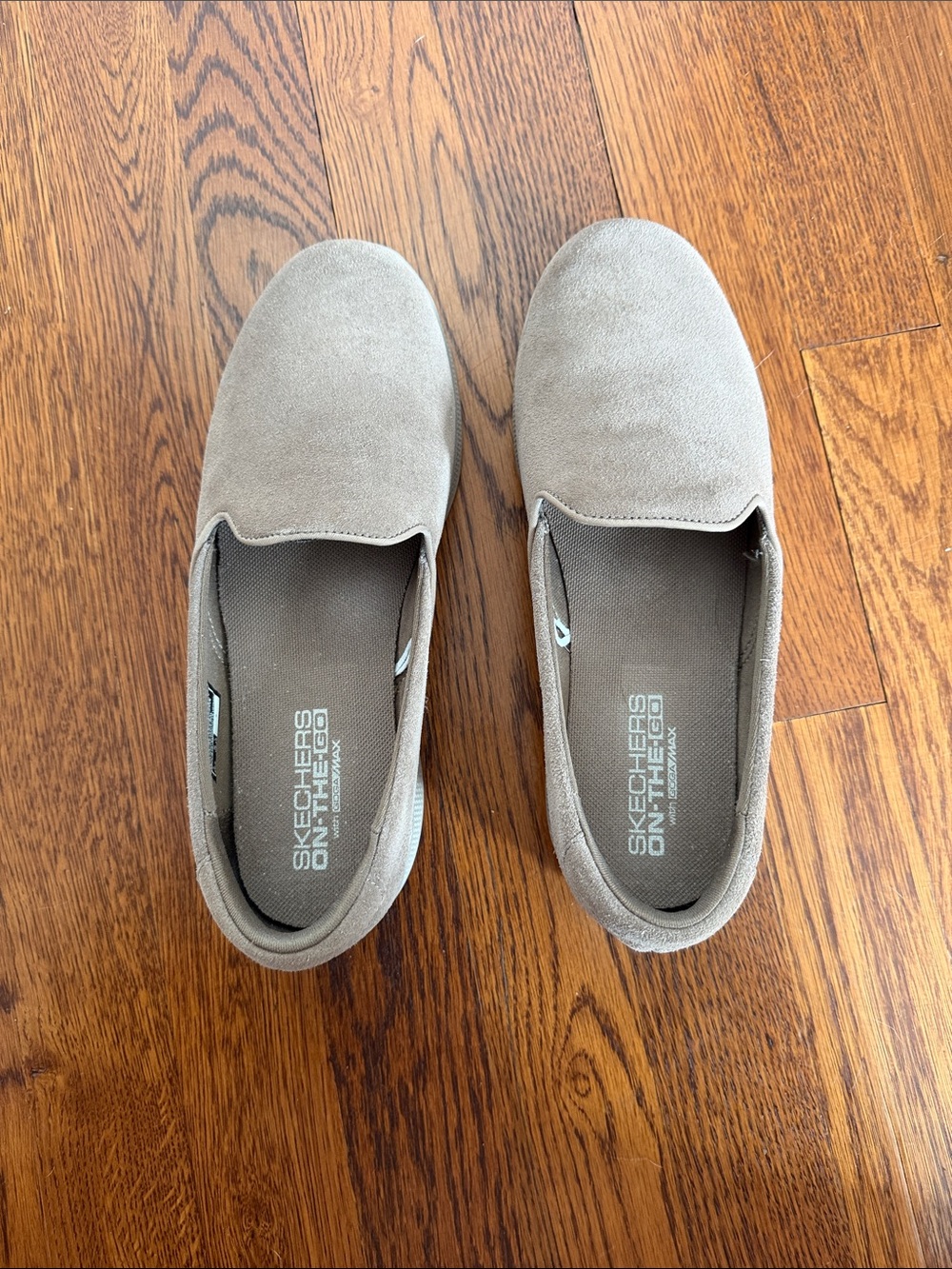 Skechers Women’s Slip-On Loafers in Taupe Suede